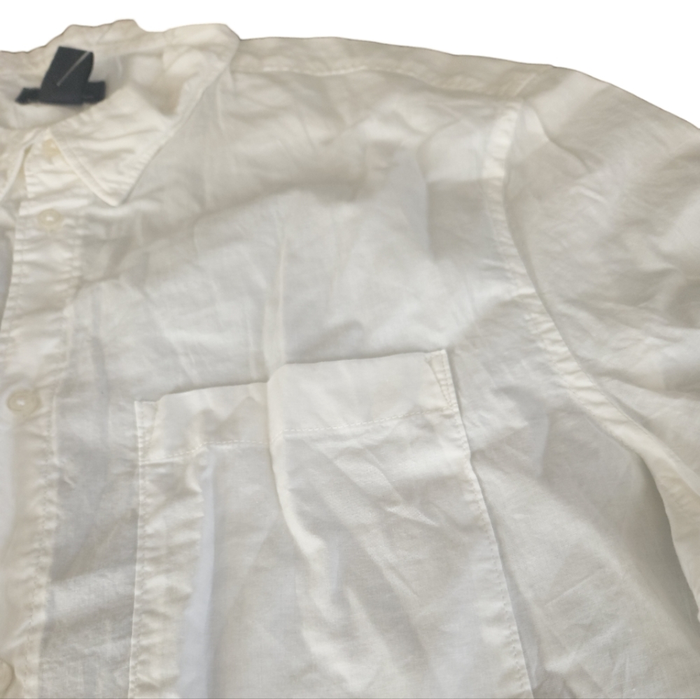 White H&M button up short sleeve - Picture 6 of 12